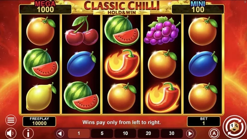 Classic Chilli Hold & Win - วงล้อ 5x3 ที่มีสัญลักษณ์พริก
