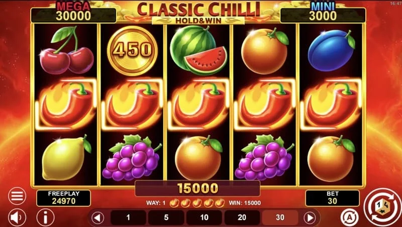 Classic Chilli Hold & Win - แจ็คพอตคงที่บนสัญลักษณ์